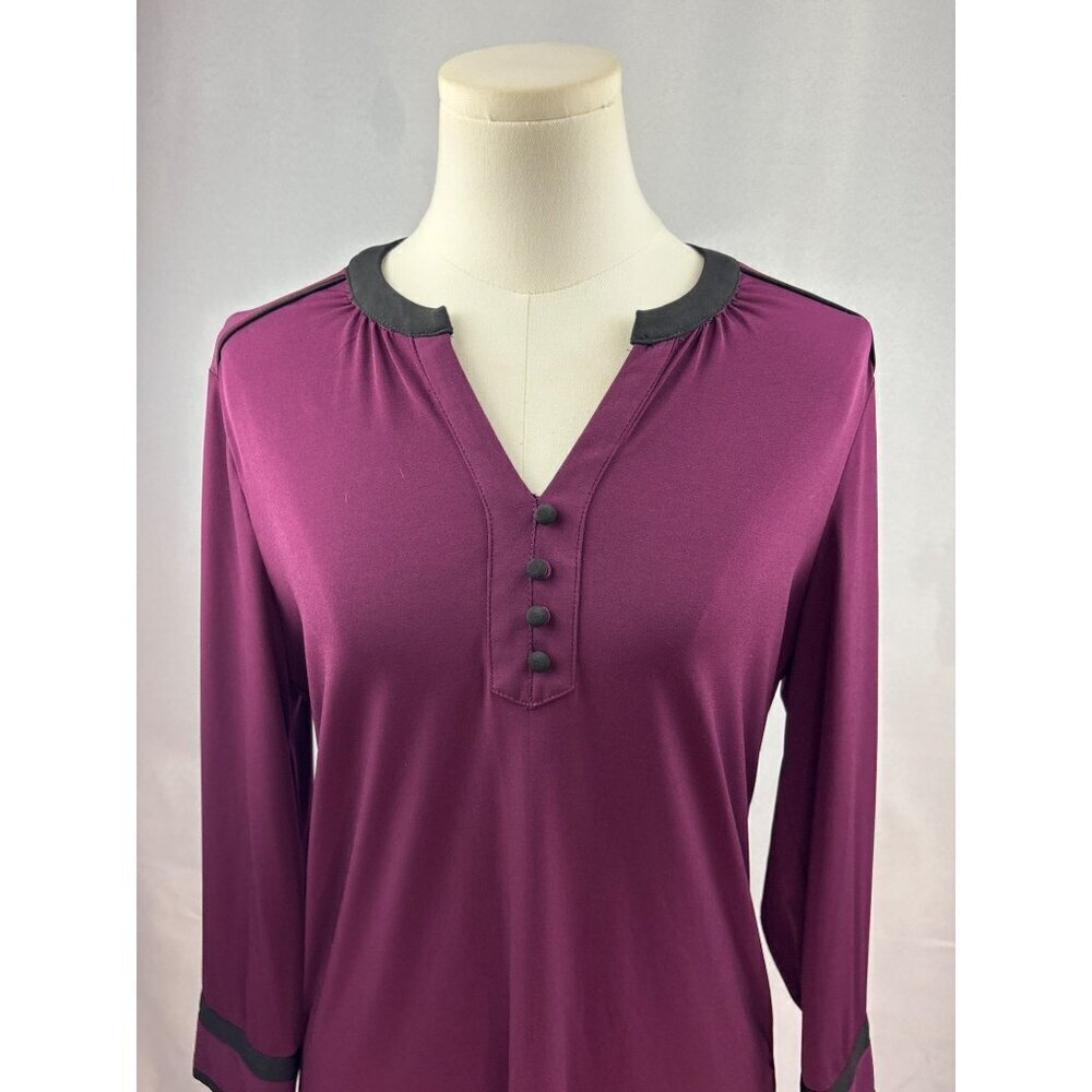 Karl Lagerfeld Paris Womens Plum Long Sleeve Tunic Top S